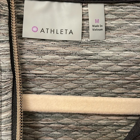 ATHLETA 1/4 ZIP SWEAT SHIRT/ gray and black - Picture 3 of 11